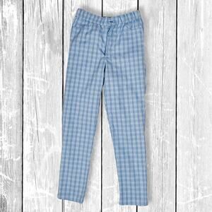 Full Tilt Blue White Plaid Pants Juniors XS Y2K High Rise Baggy Retro